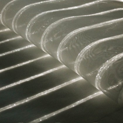 TABLE RUNNER (LUMINOUS FIBER OPTIC FABRIC) - WHITE STRIPED