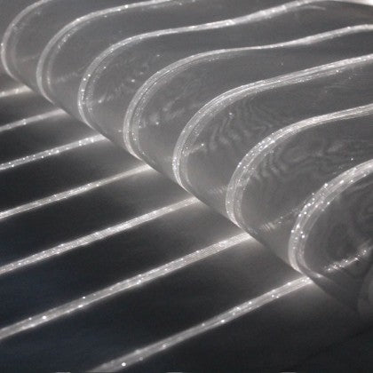 TABLE RUNNER (LUMINOUS FIBER OPTIC FABRIC) - WHITE STRIPED