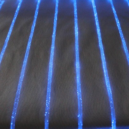 TABLE RUNNER (LUMINOUS FIBER OPTIC FABRIC) - WHITE STRIPED