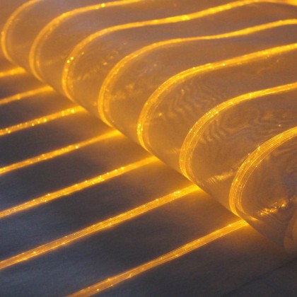 TABLE RUNNER (LUMINOUS FIBER OPTIC FABRIC) - WHITE STRIPED