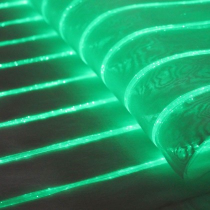 TABLE RUNNER (LUMINOUS FIBER OPTIC FABRIC) - WHITE STRIPED