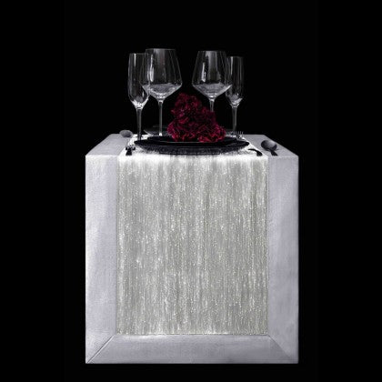 TABLE RUNNER (LUMINOUS FIBER OPTIC FABRIC) - WHITE FULLSTAR