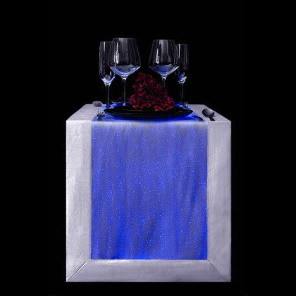 TABLE RUNNER (LUMINOUS FIBER OPTIC FABRIC) - WHITE FULLSTAR